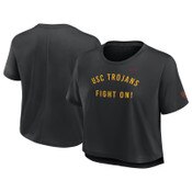 USC Trojans Women's Nike Black Fight On! Dri-FIT Performance Crop T-Shirt